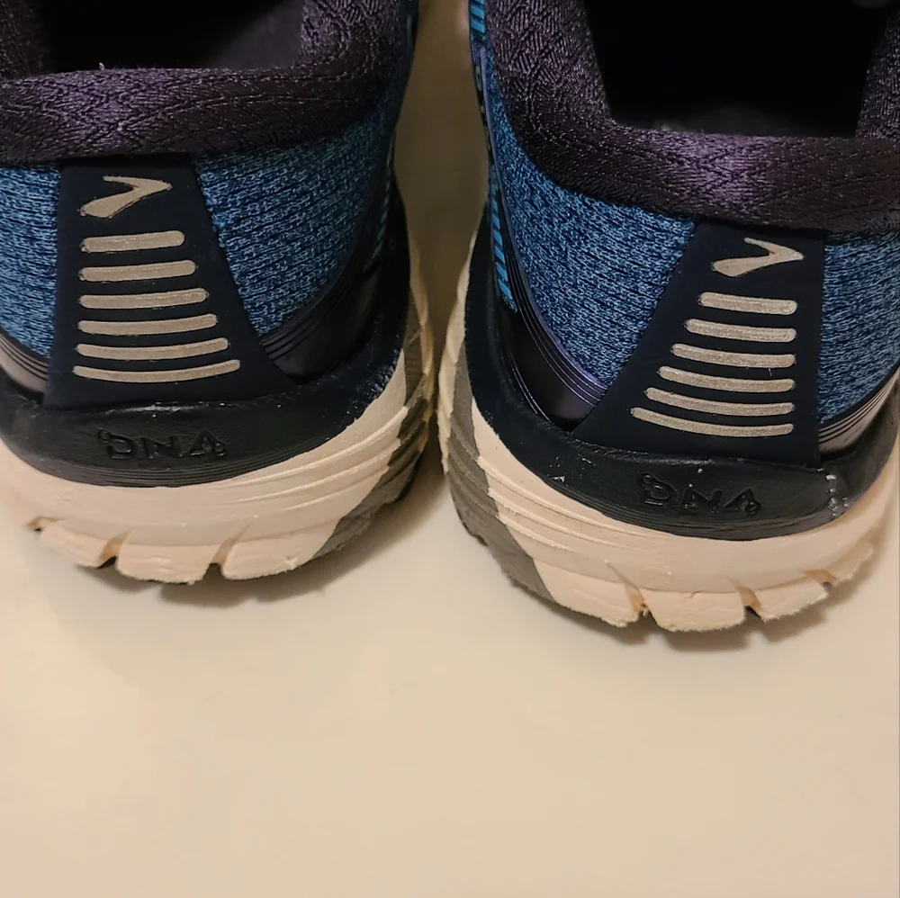 Brooks Blue and Green Sneakers with Mesh Upper and Cushioned Midsole - Picture 3 of 5